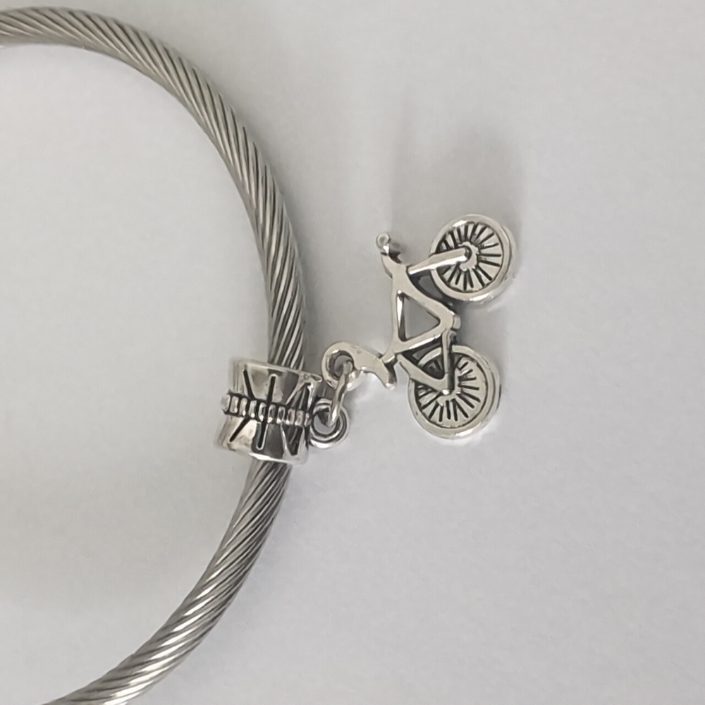 Silver Bicycle‎ Dangle Charm for Pandora Style Bracelet